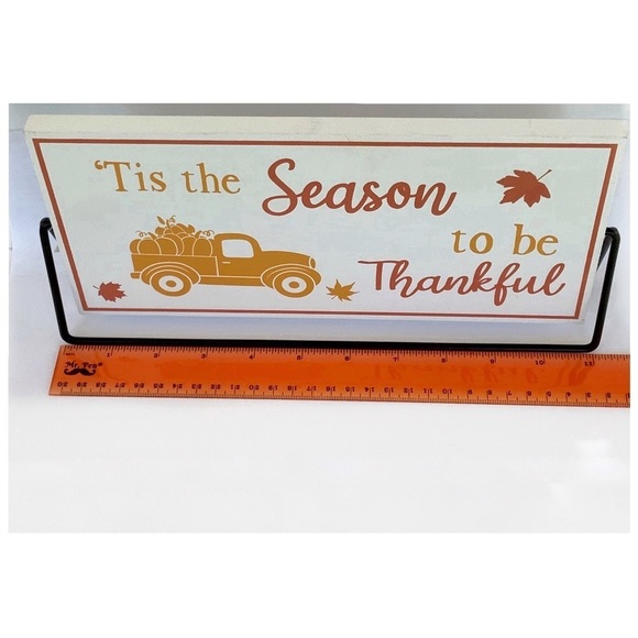 Autumn Rotating 2 Sided Sign Freestanding Table Counter Decoration Metal Stand - Picture 4 of 10